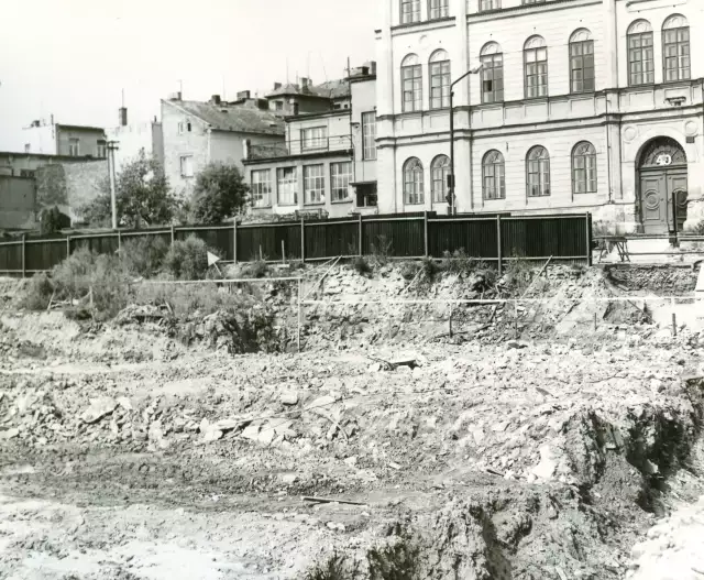 Staveniště pošty. Foto: archiv Muzea Vysočiny Pelhřimov